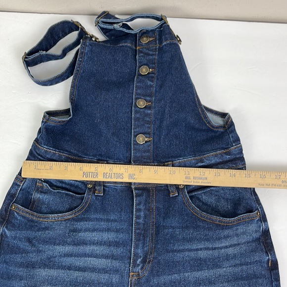 No Boundaries Skinny Leg Dark Overalls Inseam 26 Size M (7/9 0 cropped stretch - Picture 7 of 7